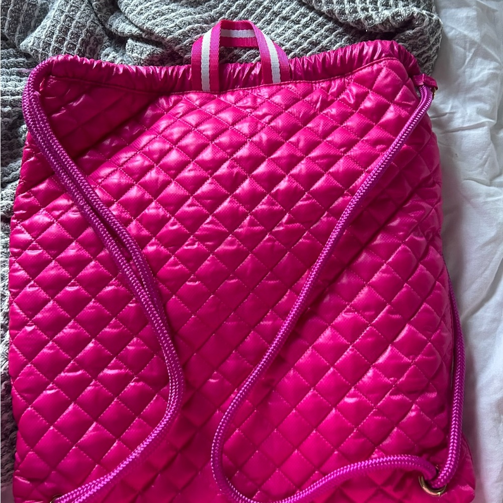 Oliver Thomas Pink Quilted Laptop Bag - Picture 2 of 3